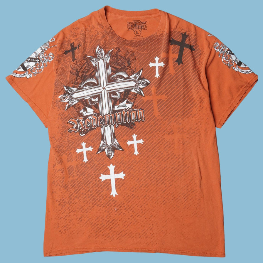 Vintage MMA Elite 2000s Redemption Cross Graphic T-Shirt - L