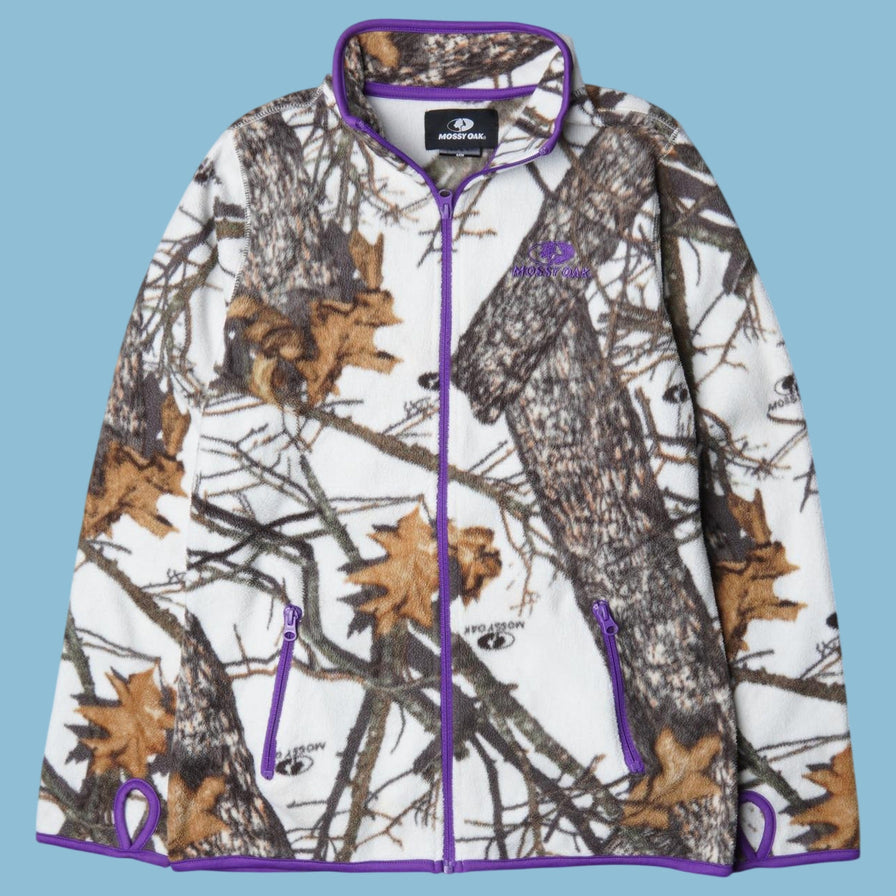 Vintage Mossy Oak Snow Camo Fleecejacke - S