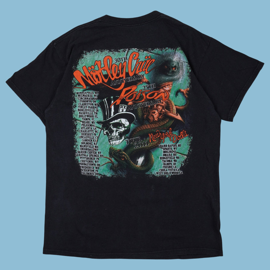 Vintage Mötley Crue x Poison 2011 New York Dolls Tour T-Shirt - L