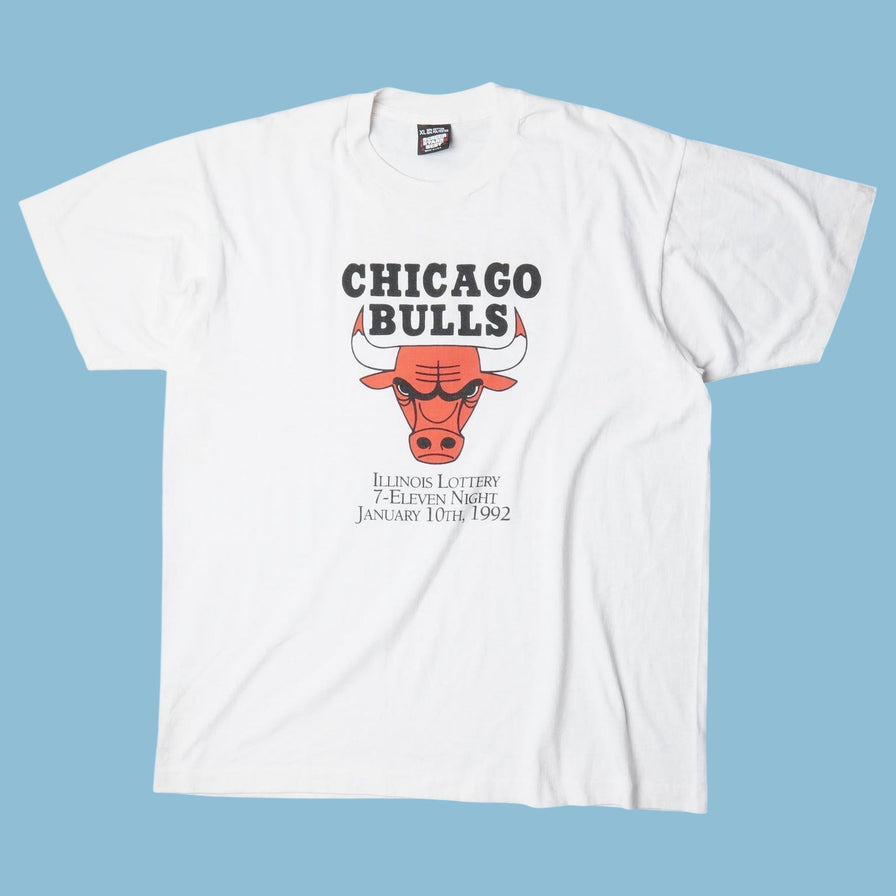 Vintage NBA 90s Chicago Bulls Illinois Lottery T-Shirt - L
