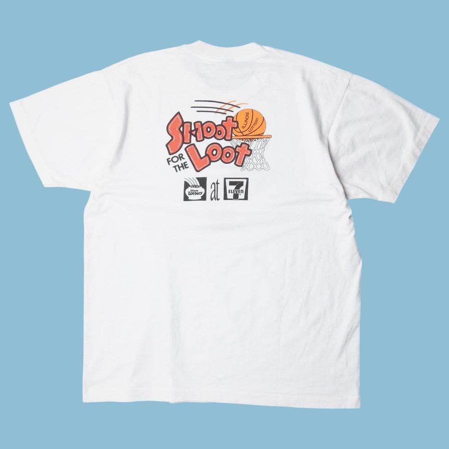 Vintage NBA 90s Chicago Bulls Illinois Lottery T-Shirt - L