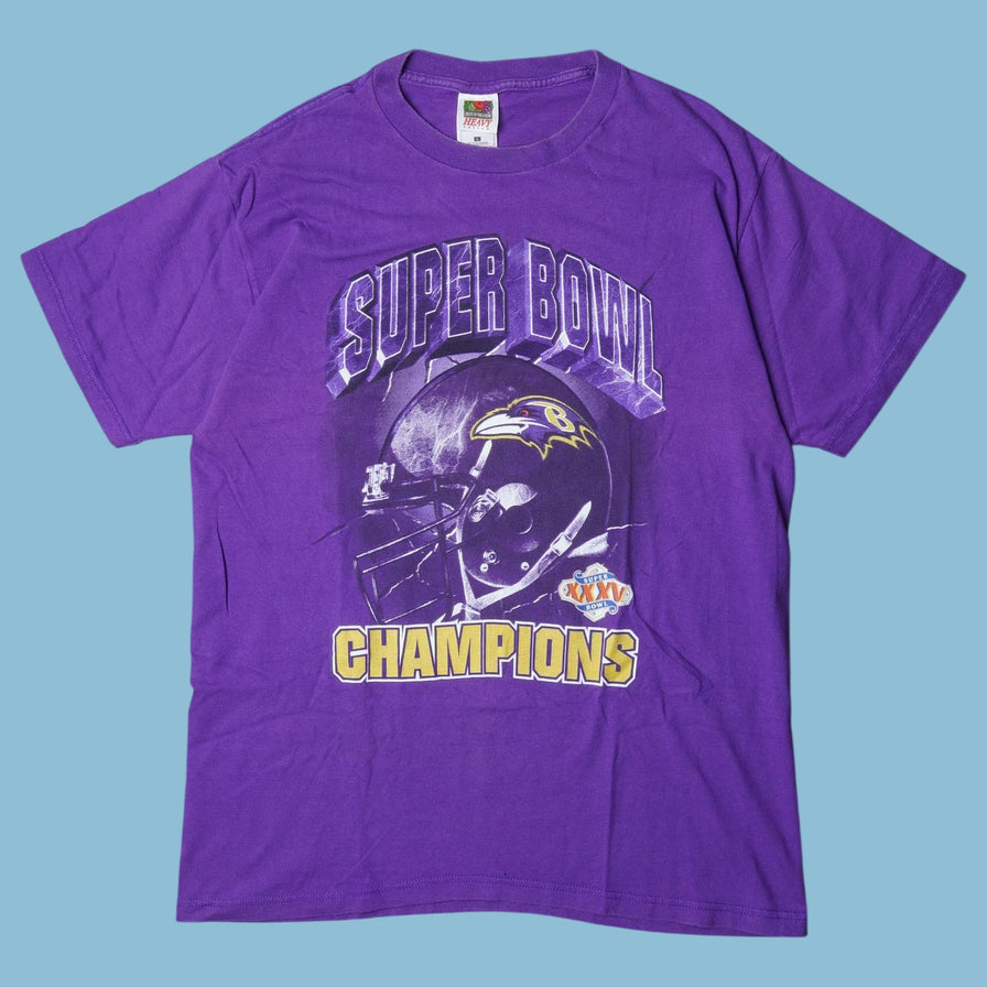 Vintage NFL 2000s Baltimore Ravens Super Bowl XXXV Champions T-Shirt - L