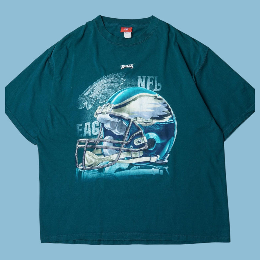 Vintage NFL 2000s Eagles Helmet Graphic T-Shirt - XL