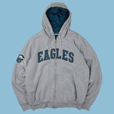 Sweat à capuche zippé NFL Philadelphia Eagles vintage années 90 - XL