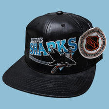Vintage NHL 90s San Jose Sharks Leather Cap