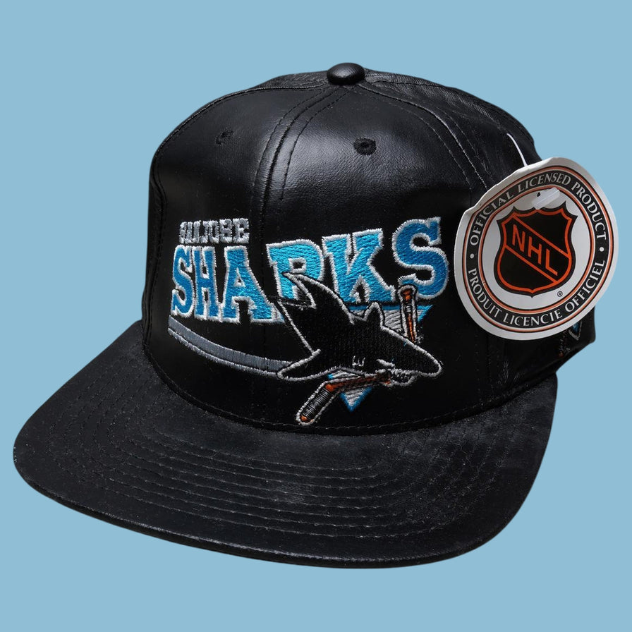Vintage NHL 90s San Jose Sharks Leather Cap