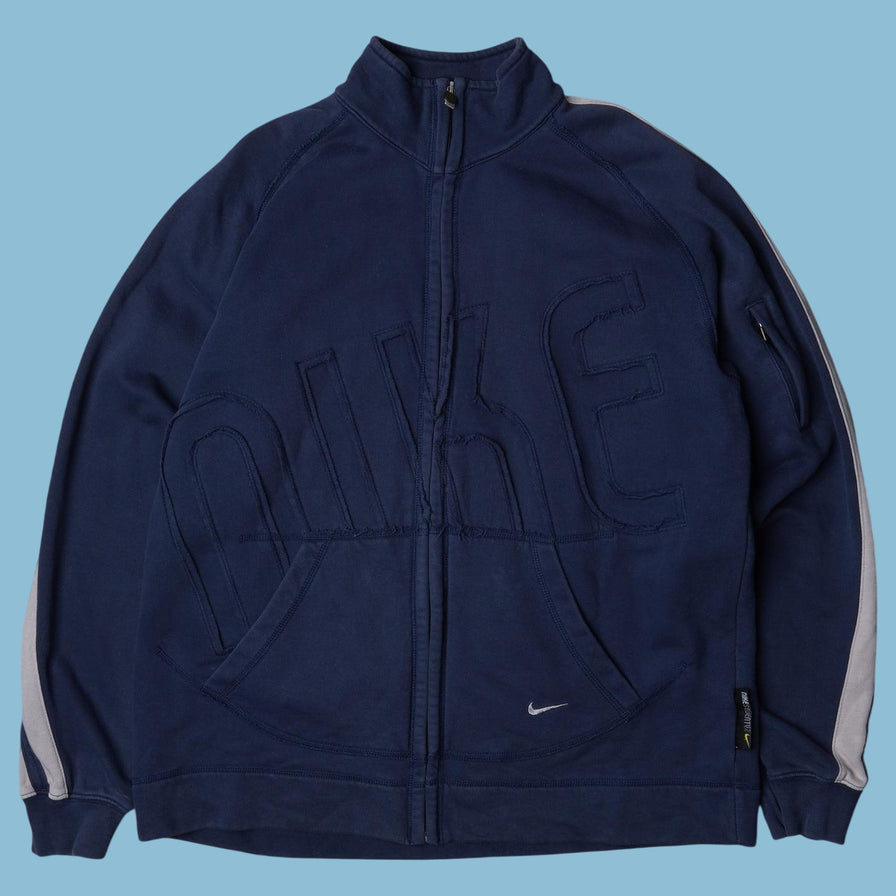 Vintage Nike 2000s Big Logo Zip Sweater - L