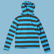 Vintage Nike Y2K Striped Hoodie - XS