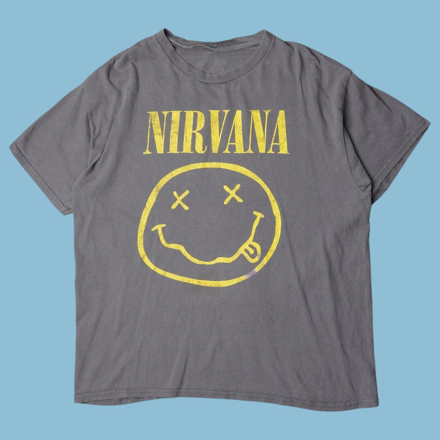 Vintage Nirvana Smiley T-Shirt - L