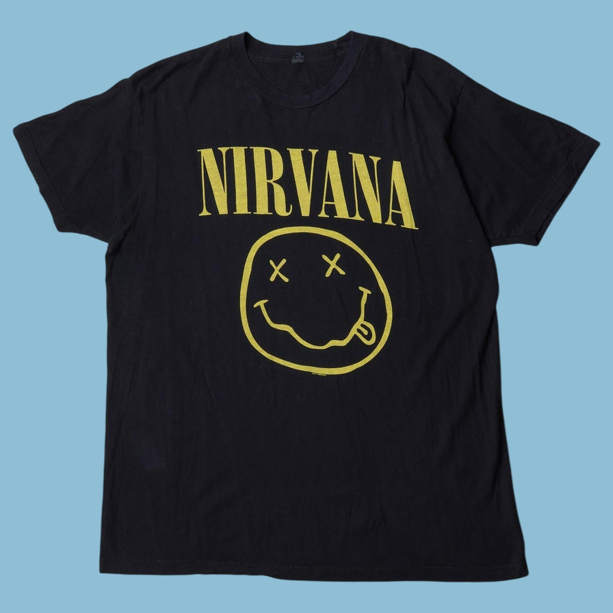 Vintage Nirvana Smiley T-Shirt - L