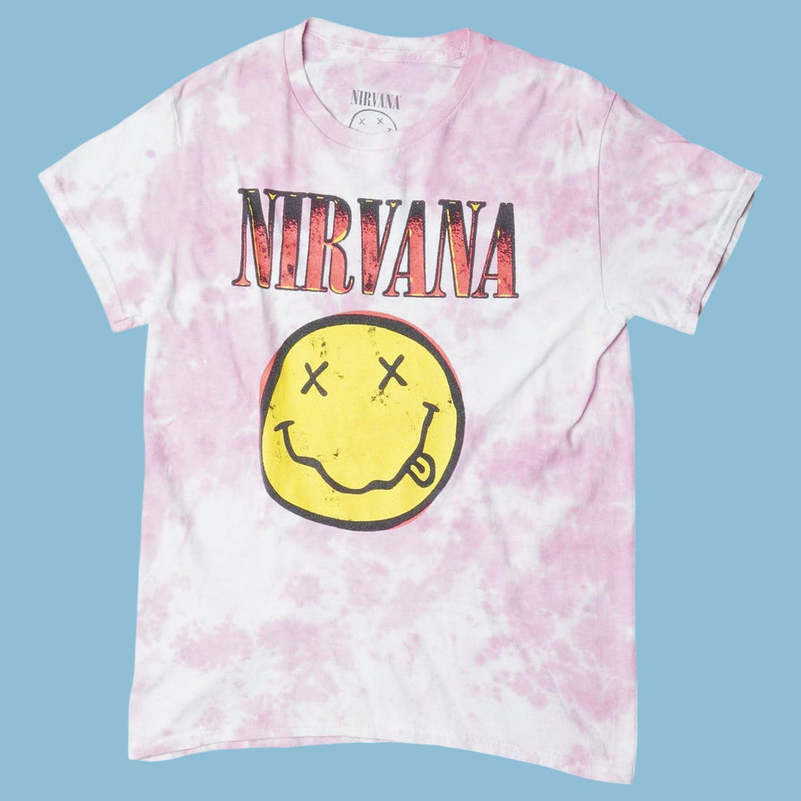 Vintage Nirvana Smiley Tie-Dye T-Shirt - S