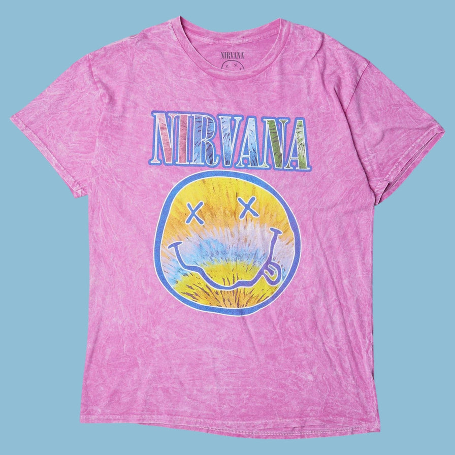Vintage Nirvana Tie-Dye Smiley T-Shirt - L