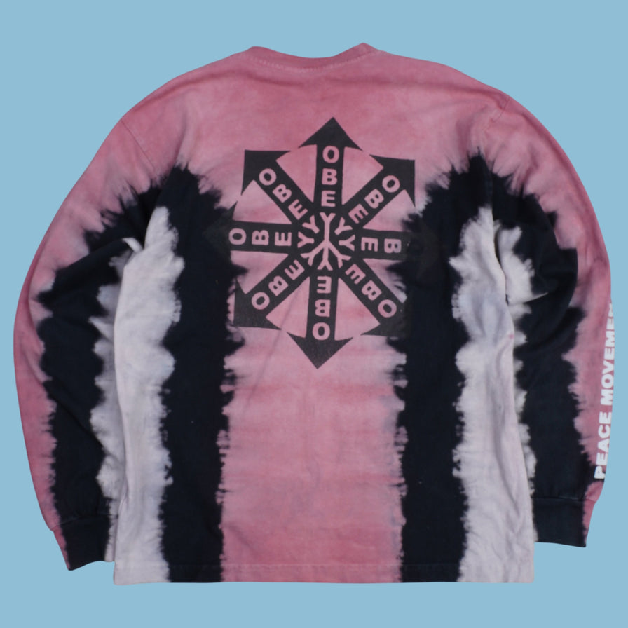 Vintage Obey Batik Tie - Dye Langarmshirt - S - NFF Vintage