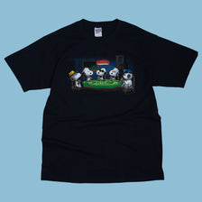 Vintage 90s Peanuts Snoopy Poker T-Shirt - L - NFF Vintage