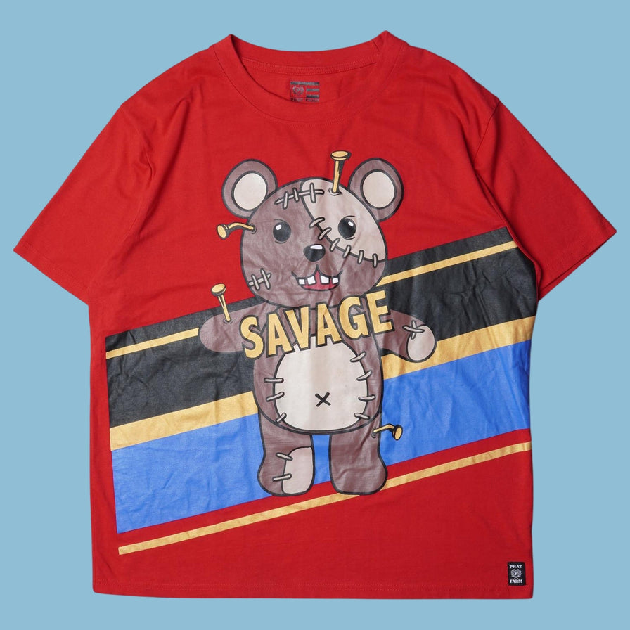 Vintage Phat Farm Y2K Savage Bear Graphic T-Shirt - 2XL