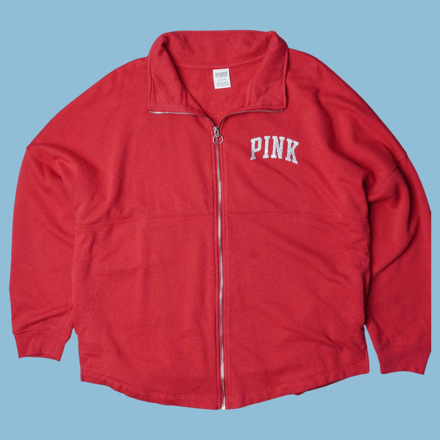 Vintage Pink Full Zip Sweater - L