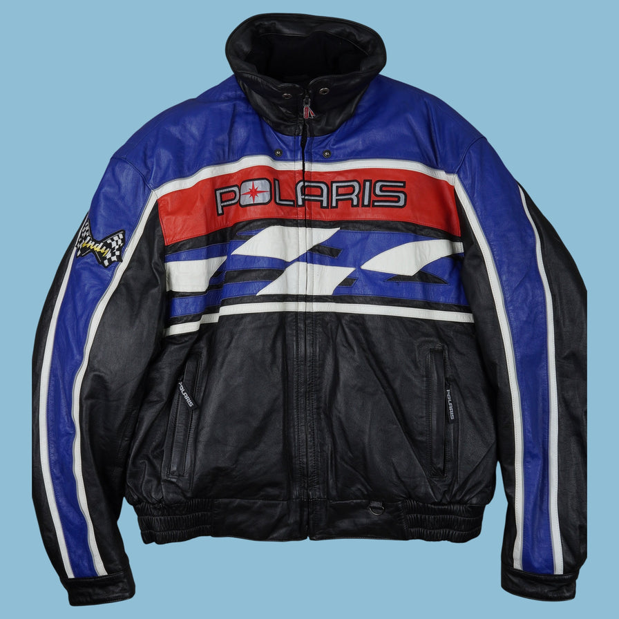 Vintage Polaris Leder Racing Jacke - 2XL