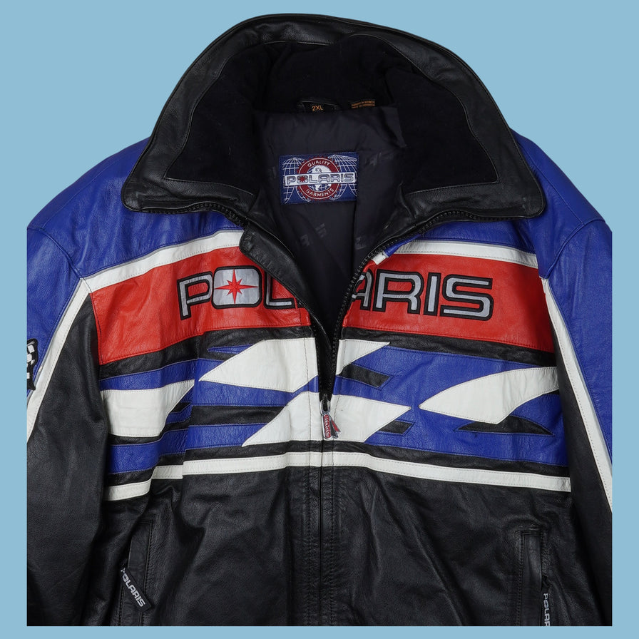 Vintage Polaris Leder Racing Jacke - 2XL