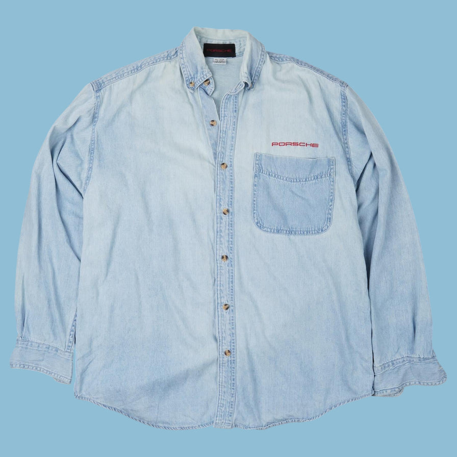 Chemise en jean Porsche vintage des années 90 - S