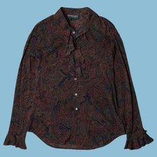 Vintage Ralph Lauren Paisley Rüschen Bluse - M