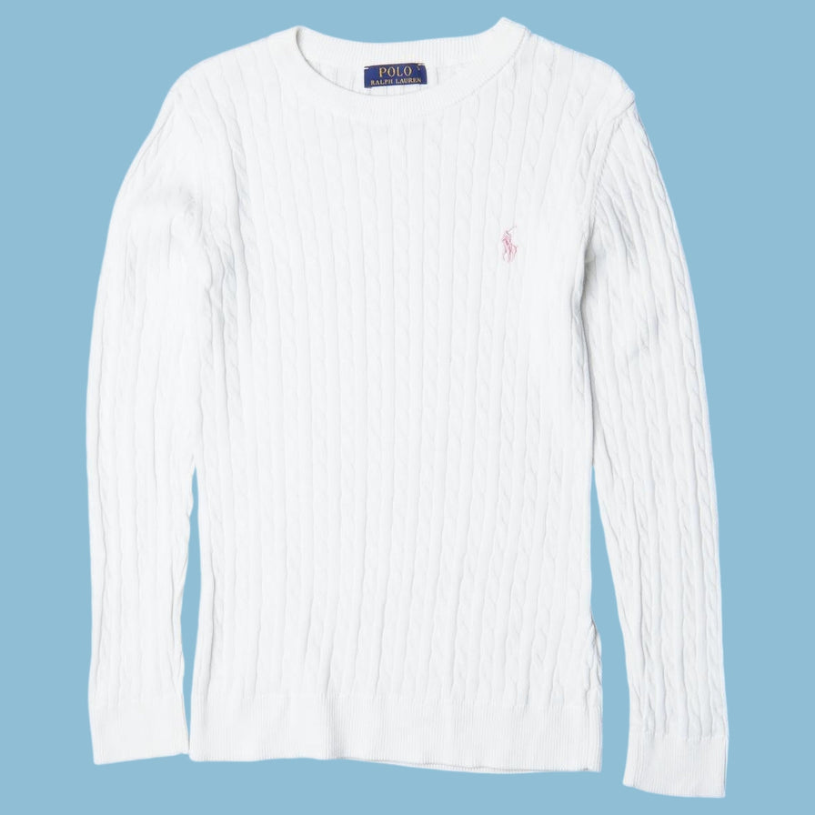 Vintage Ralph Lauren Zopfmuster Strickjacke - S