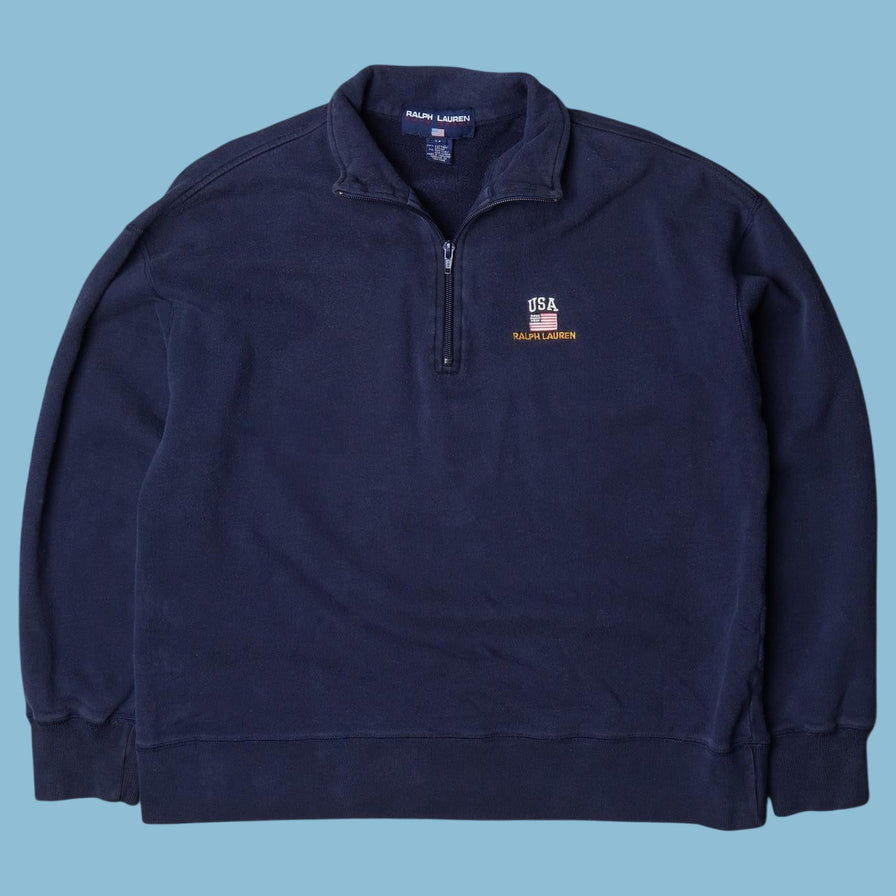Pull Vintage Ralph Lauren USA col montant zippé - M
