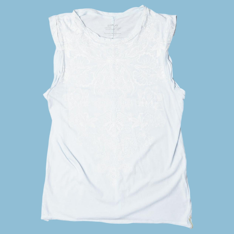 Vintage Replay Y2K Floral Print Tank Top - M