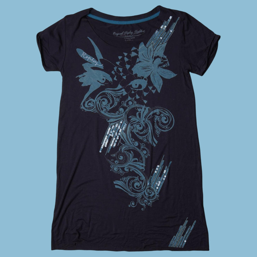 Vintage Replay Y2K Hummingbird Graphic T-Shirt - L