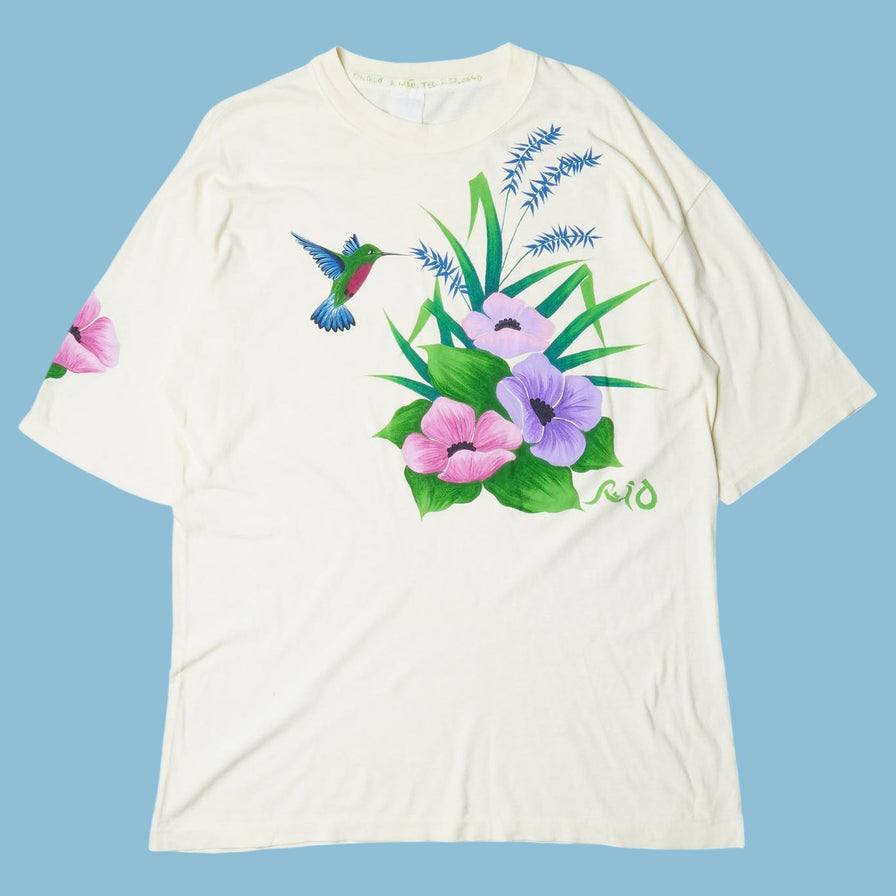 Vintage Rio Hummingbird Floral T-Shirt - XL