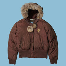 Vintage Roca Wear Y2K Fur Hood Jacket - XL