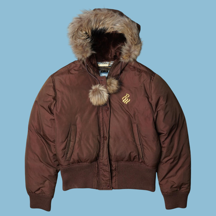 Vintage Roca Wear Y2K Fur Hood Jacke - XL