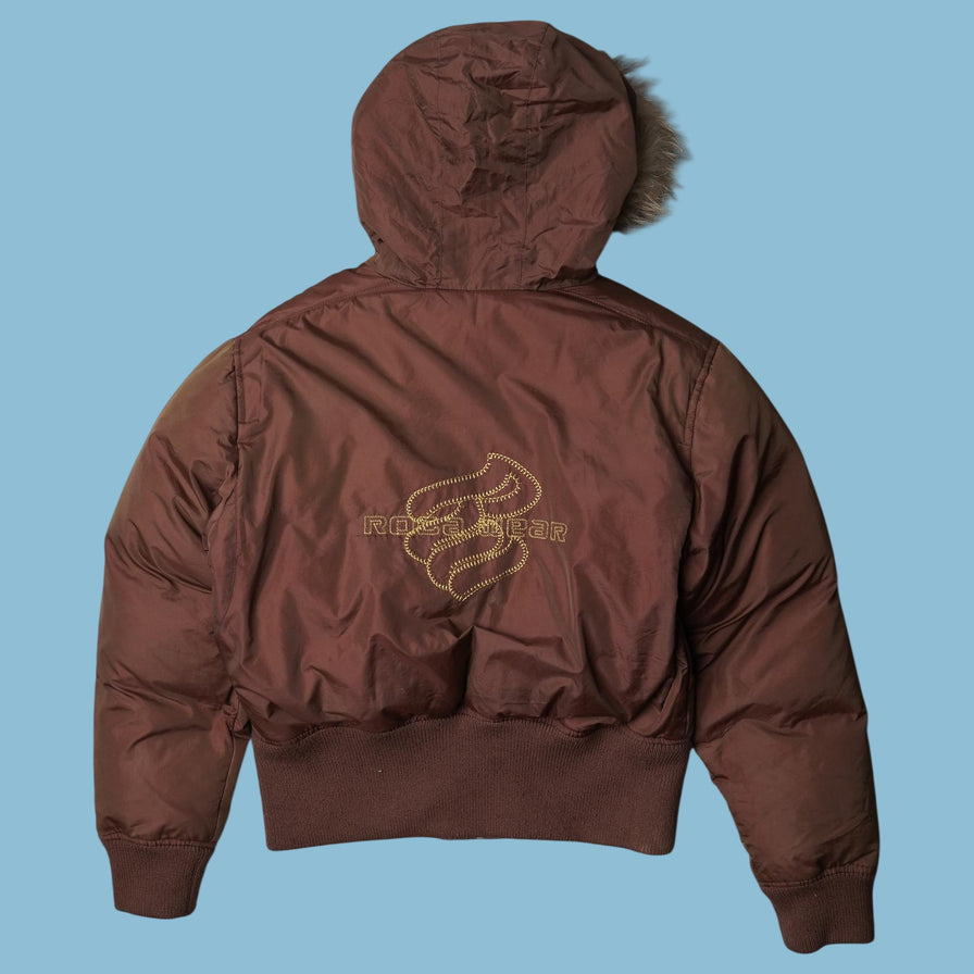 Vintage Roca Wear Y2K Fur Hood Jacke - XL