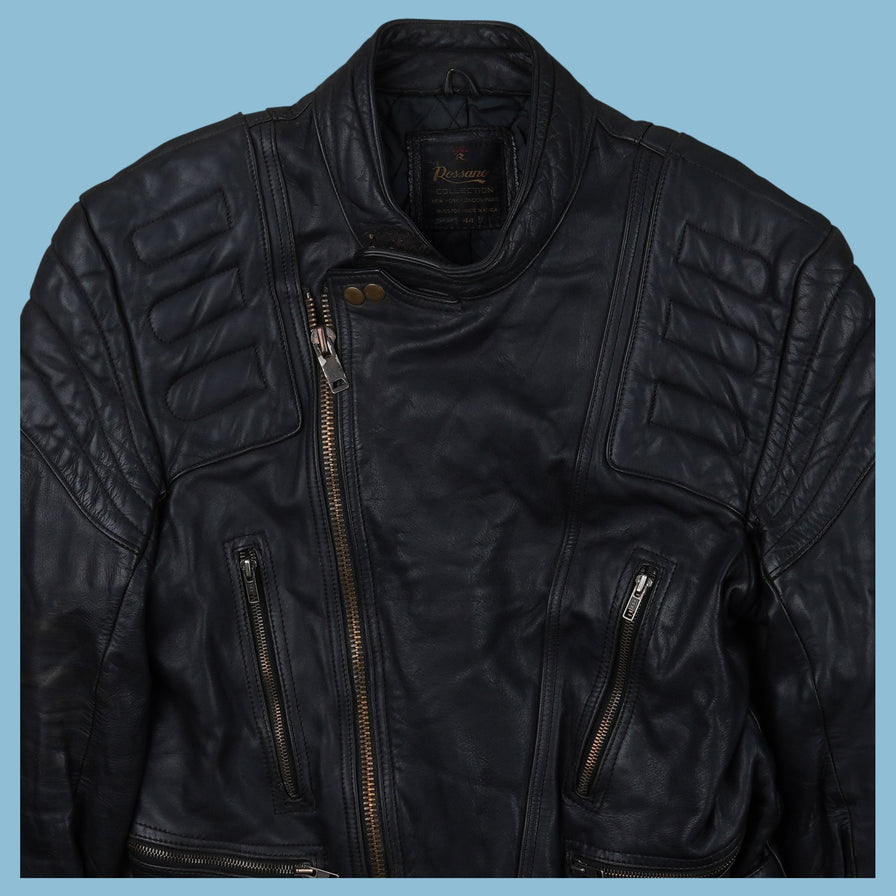 Vintage Rossano Biker Lederjacke - S