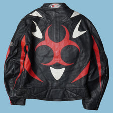 Blouson en cuir de moto Rossi vintage années 2000 - L