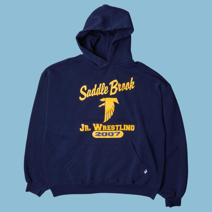Vintage Russell Athletic 2000s Saddle Brook Jr. Wrestling Hoodie - L