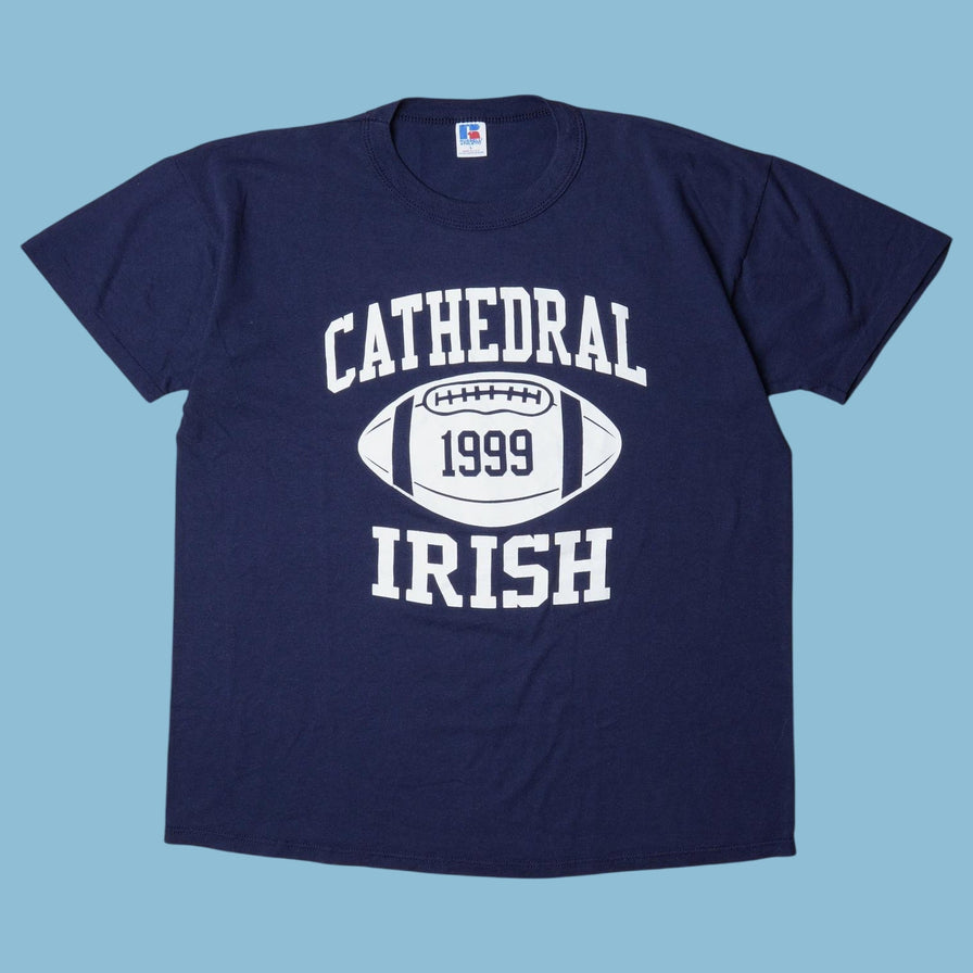 Vintage Russell Athletic 90s Cathedral Irish Football T-Shirt - L