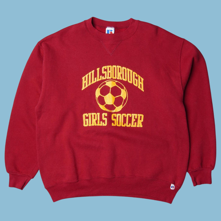 Vintage Russell Athletic 90s Hillsborough Girls Soccer Sweater - L