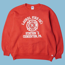 Vintage Russell Athletic 90s Laurel Fire Co. Sweater - 2XL