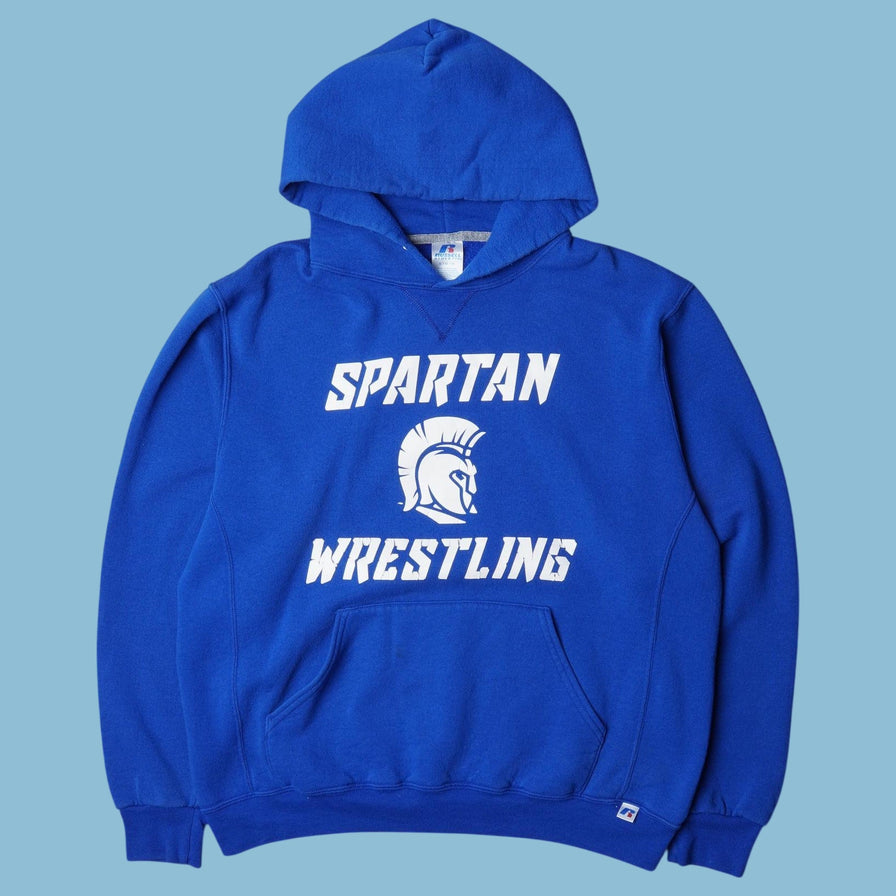 Vintage Russell Athletic Spartan Wrestling Hoodie - L
