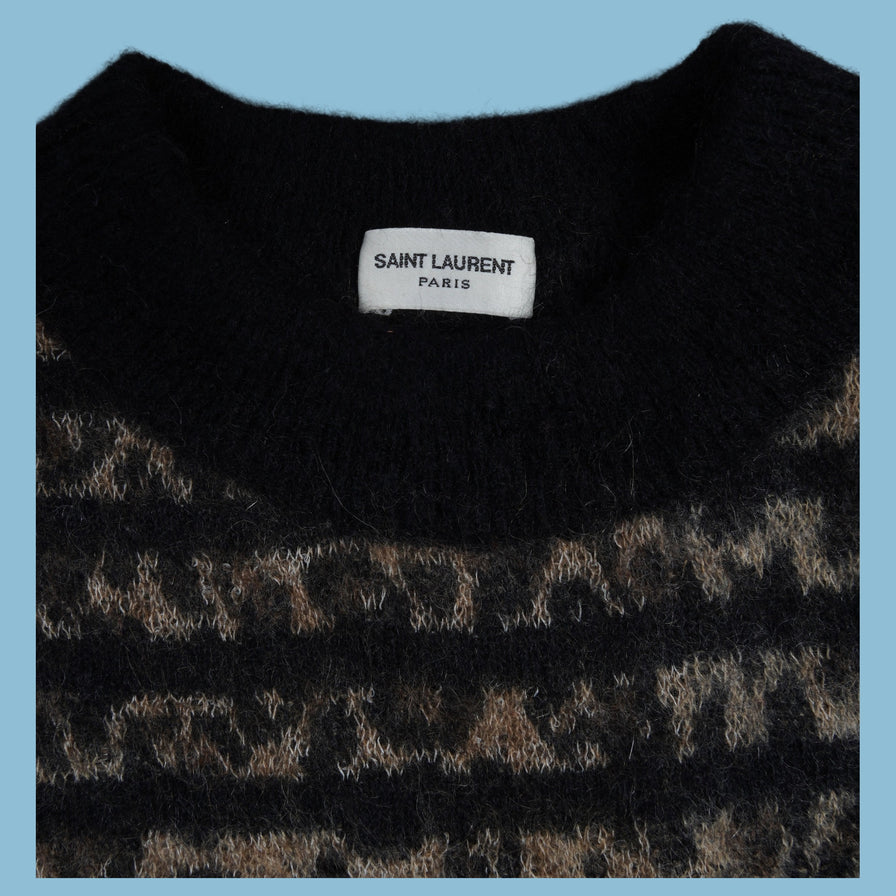 Vintage Saint Laurent Paris Leopard Pullover - M - NFF Vintage
