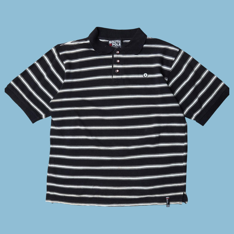 Vintage South Pole 2000s Striped Polo T-Shirt - M