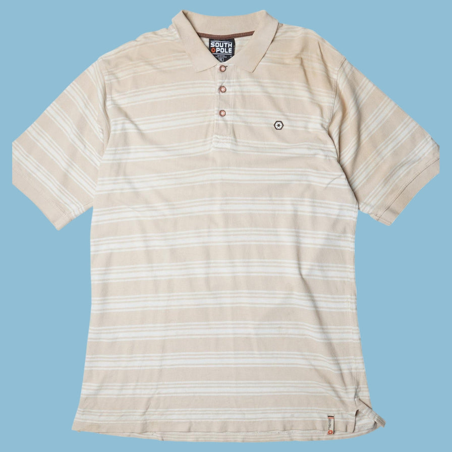 Vintage South Pole 2000s Striped Polo T-Shirt - XL
