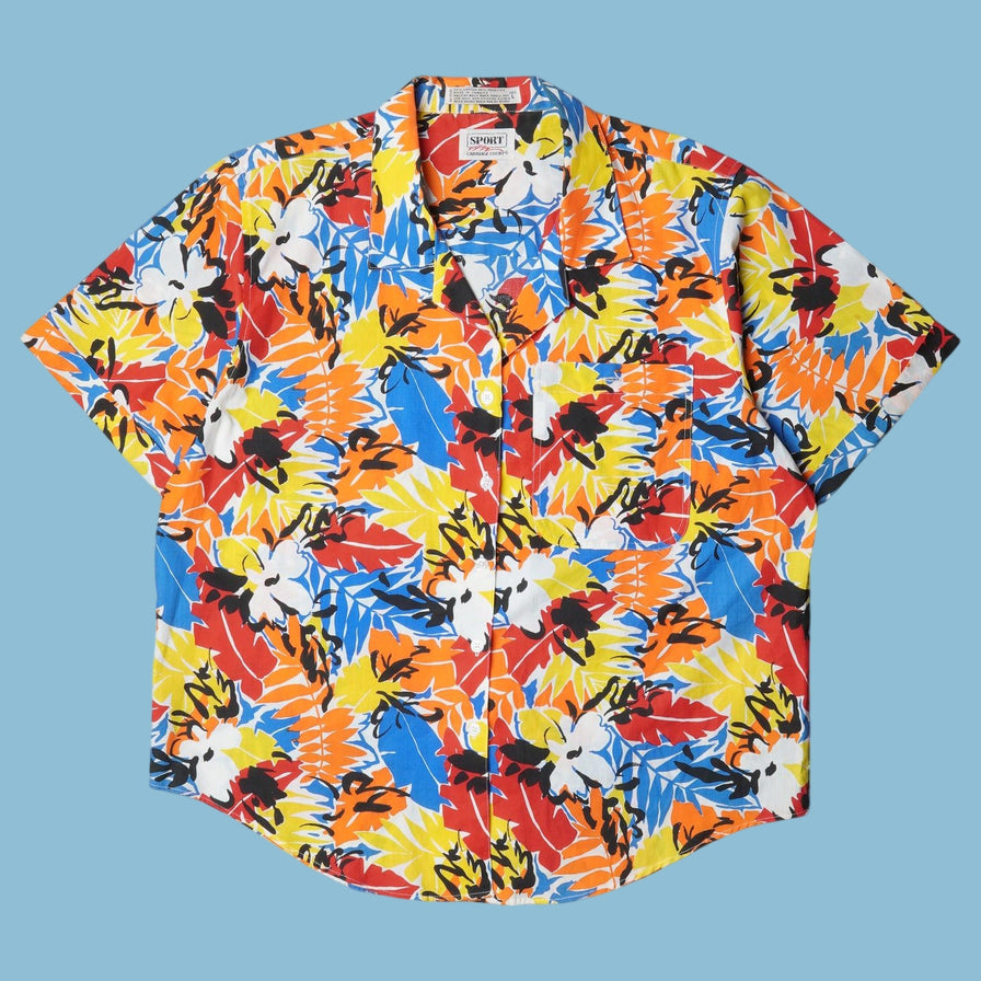 Vintage Sport Orange County 90s Tropical Hemd - L