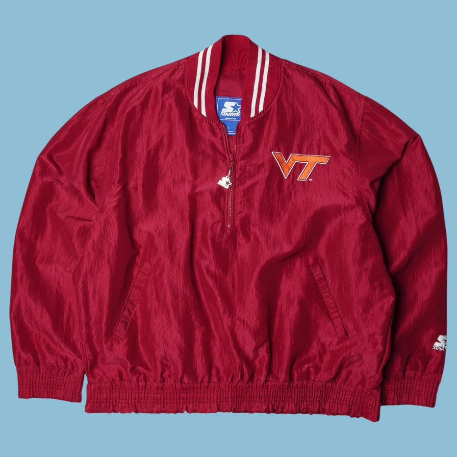 Vintage Starter 90s Virginia Tech Pullover Jacke - L