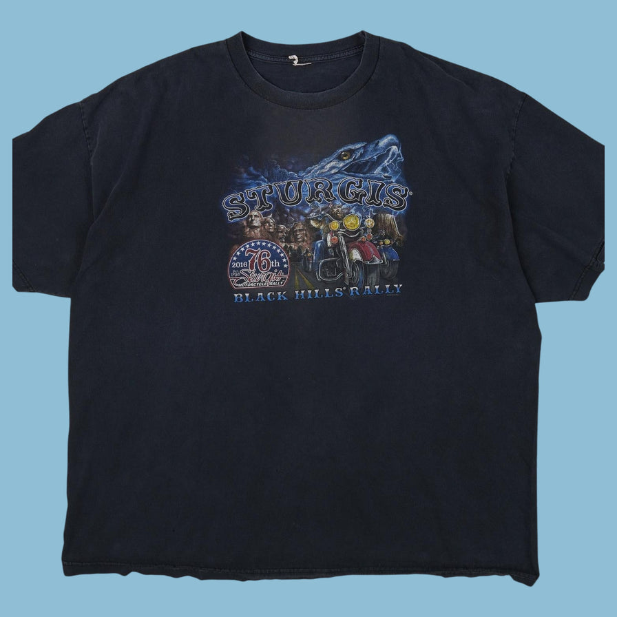 Vintage Sturgis 2016 Black Hills Rally Motorcycle T-Shirt - XL