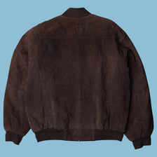 Vintage Suede Leather Bomber Jacke - L