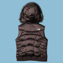 Vintage The North Face 550 Daunenweste mit Fellkapuze - M
