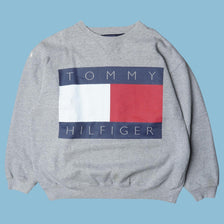Vintage Tommy Hilfiger 90s Big Flag Sweater - L