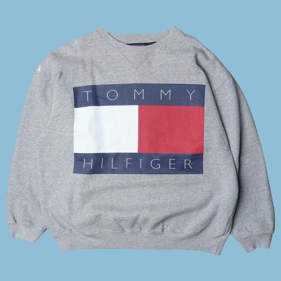 Vintage Tommy Hilfiger 90s Big Flag Sweater - L