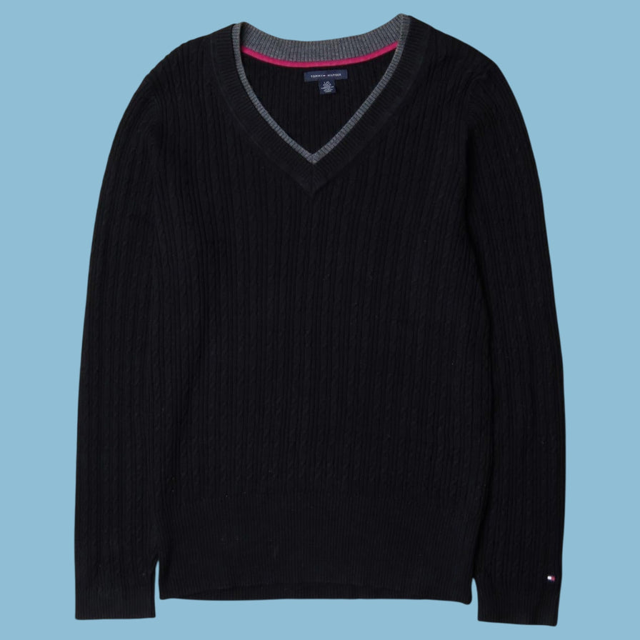 Vintage Tommy Hilfiger Zopfmuster Pullover - L